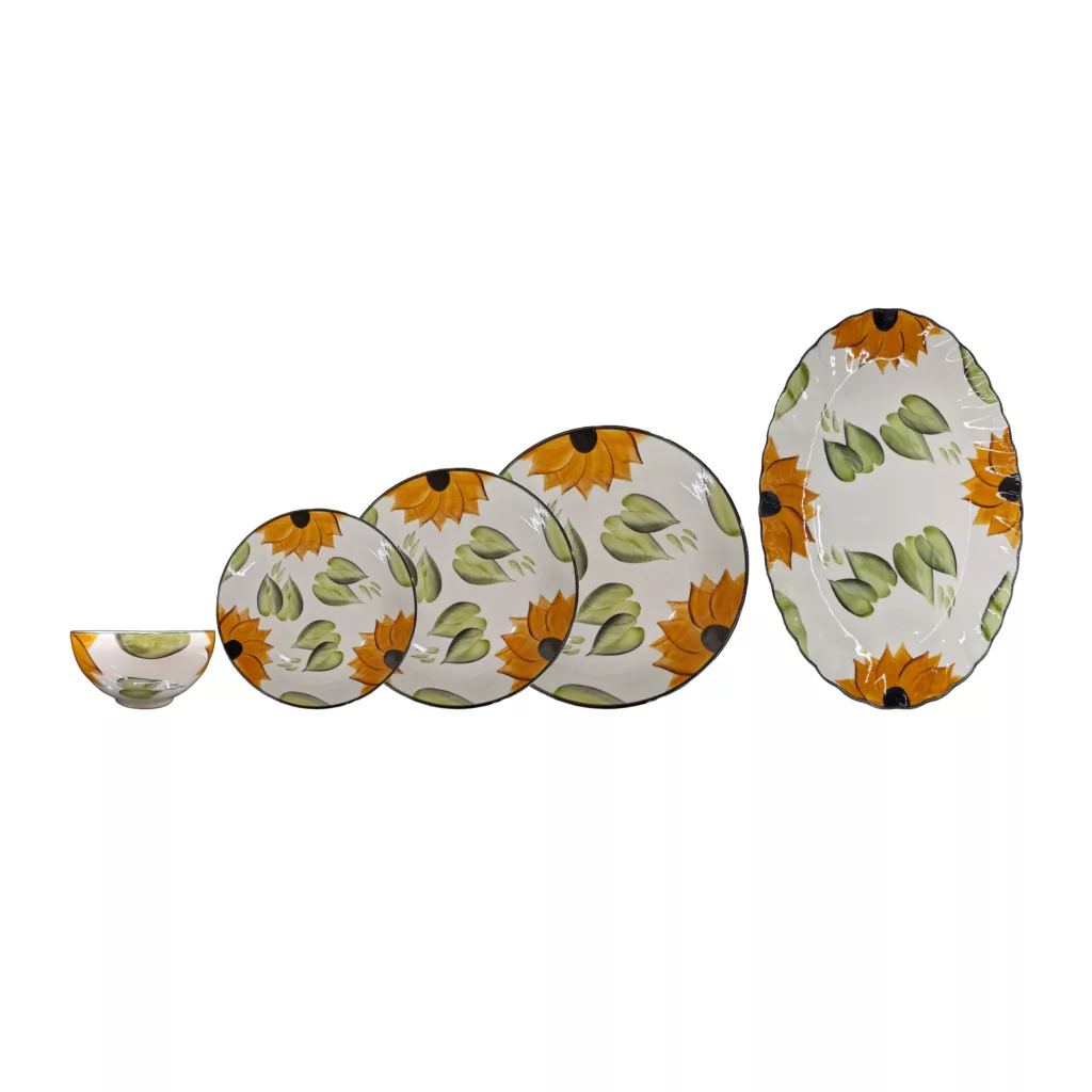 سرویس غذا خوری 25 پارچه مدل آفتابگردان