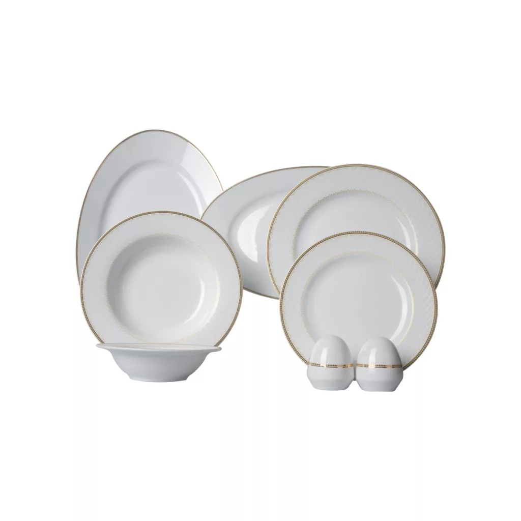 سرویس غذاخوری 28 پارچه 6 نفره چینی زرین ایران مدل ایتالیا اف نورا درجه 3