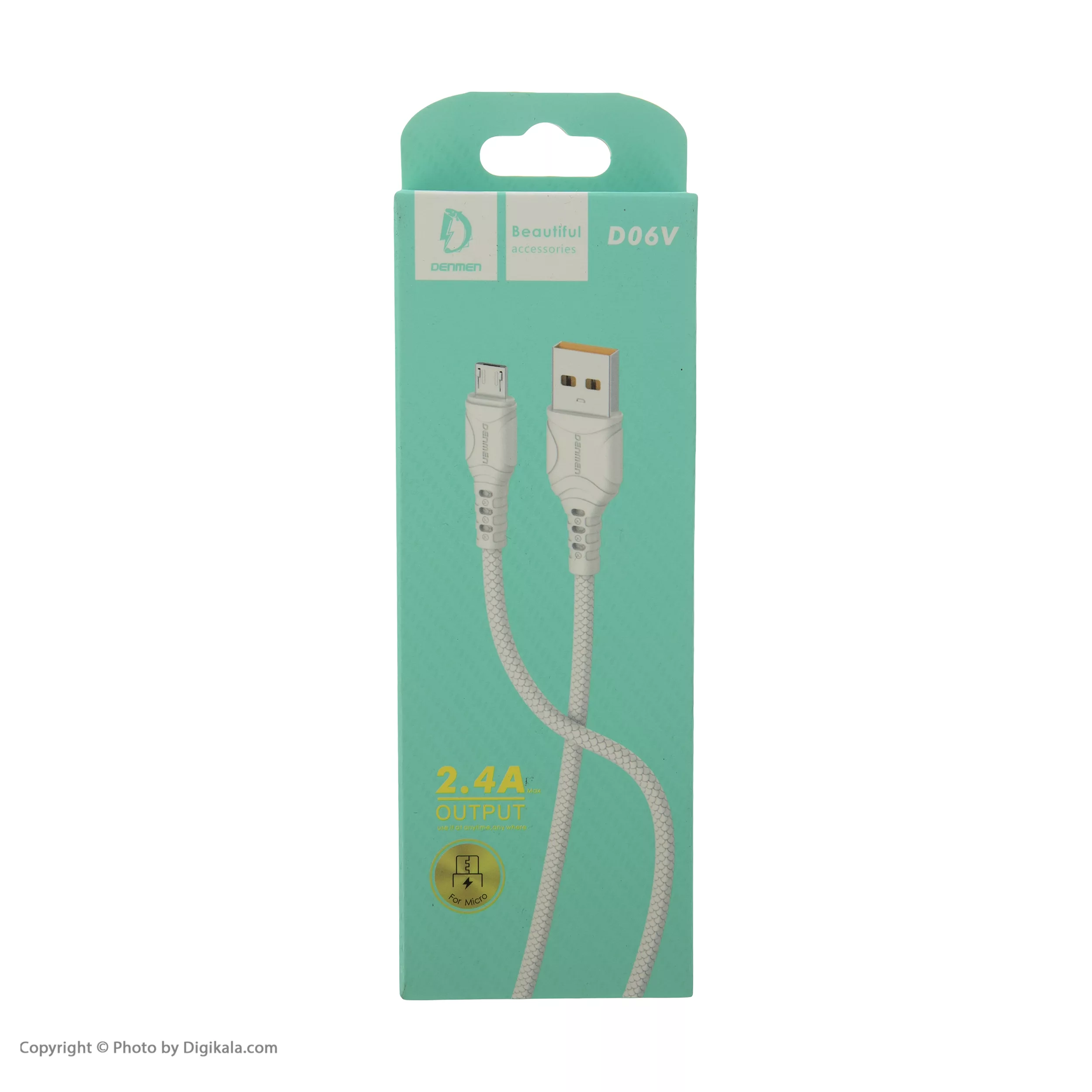 کابل تبدیل USB به microUSB دن‌من مدل D06V طول ۱ متر