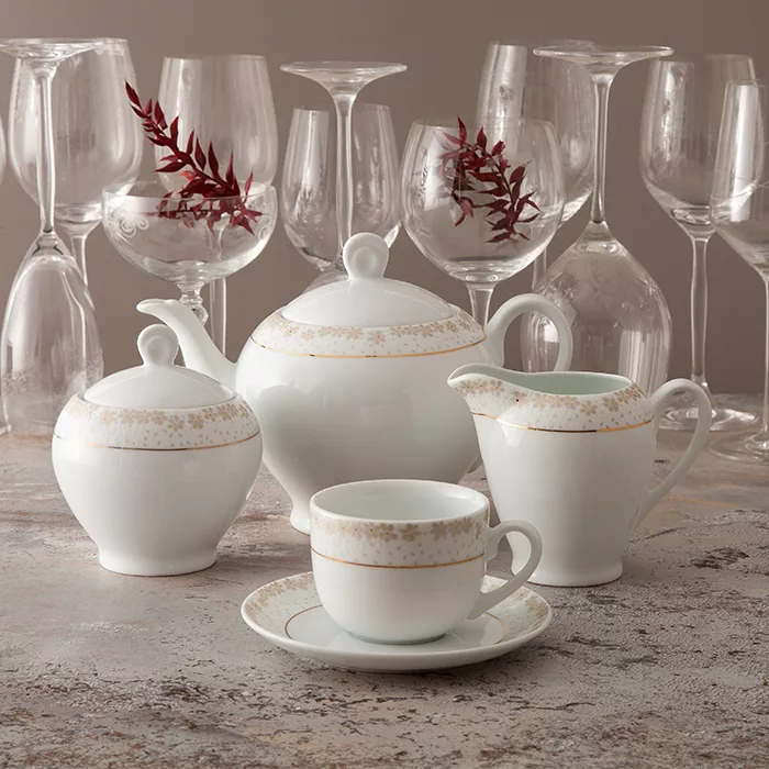 سرویس غذاخوری 74 پارچه چینی زرین ایران مدل ایتالیااف برایدال درجه عالی