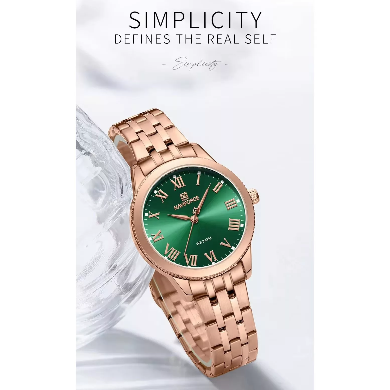 ساعت مچی عقربه ای زنانه نیوی فورس مدل NF5032RGGNRG