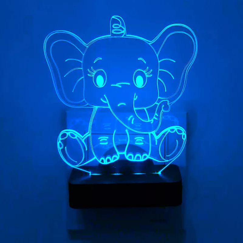 چراغ خواب اتاق کودک طرح فیل مدل دیواری