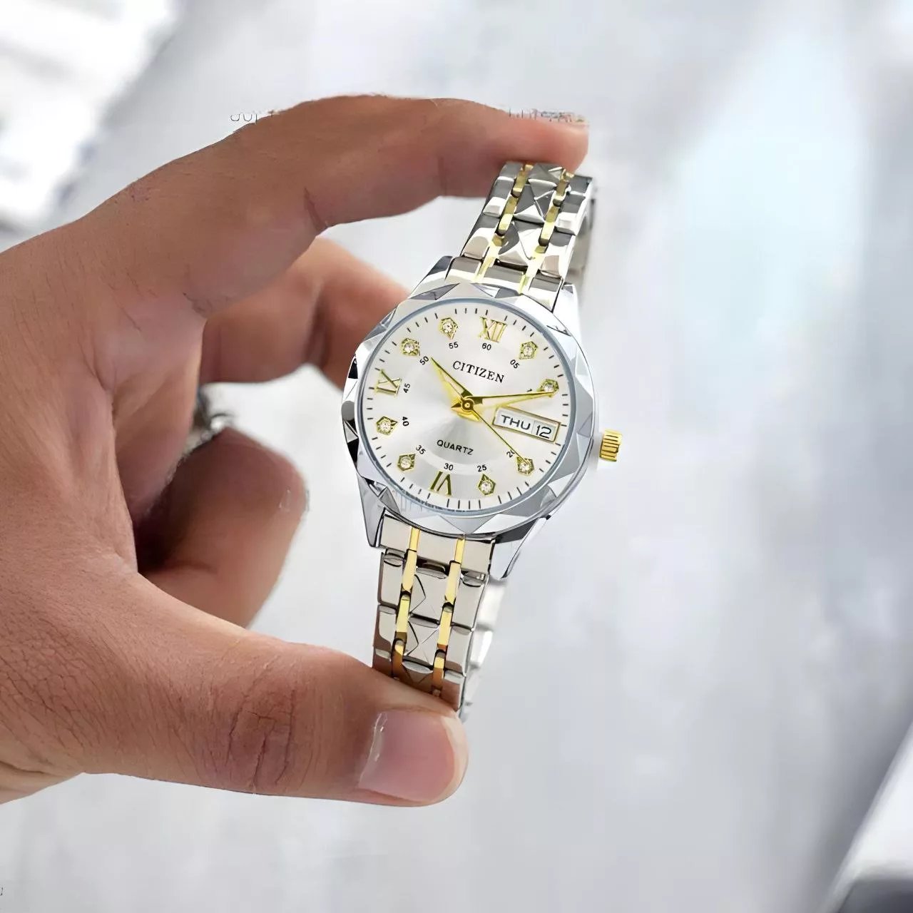 ساعت مچی عقربه‌ای کوارتز زنانه مدل دو تقویم cit_07