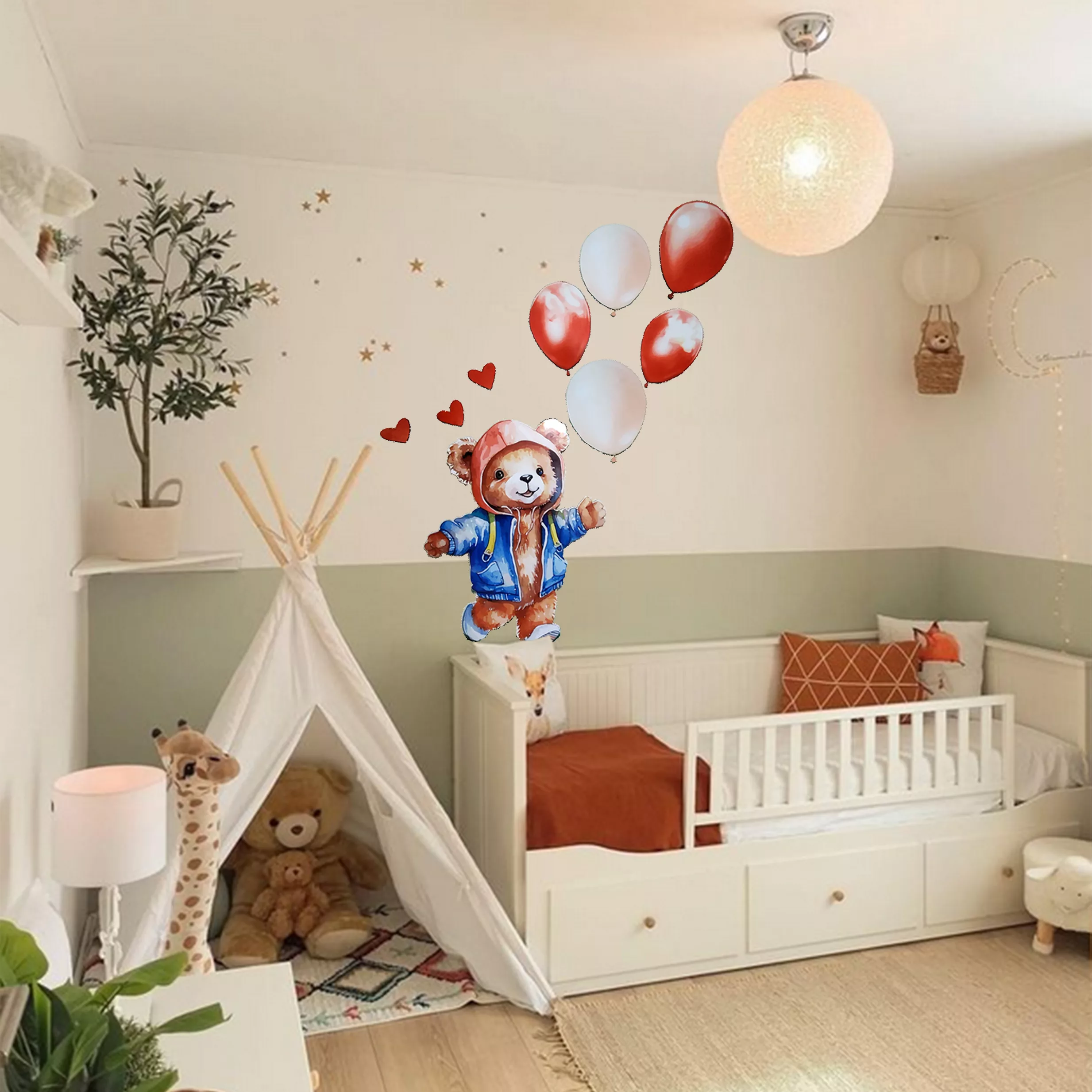 چراغ خواب اتاق کودک مدل دیواری طرح تدی