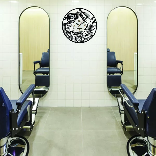 ساعت دیواری آذرلاکچری طرح آرایشگاه کد004