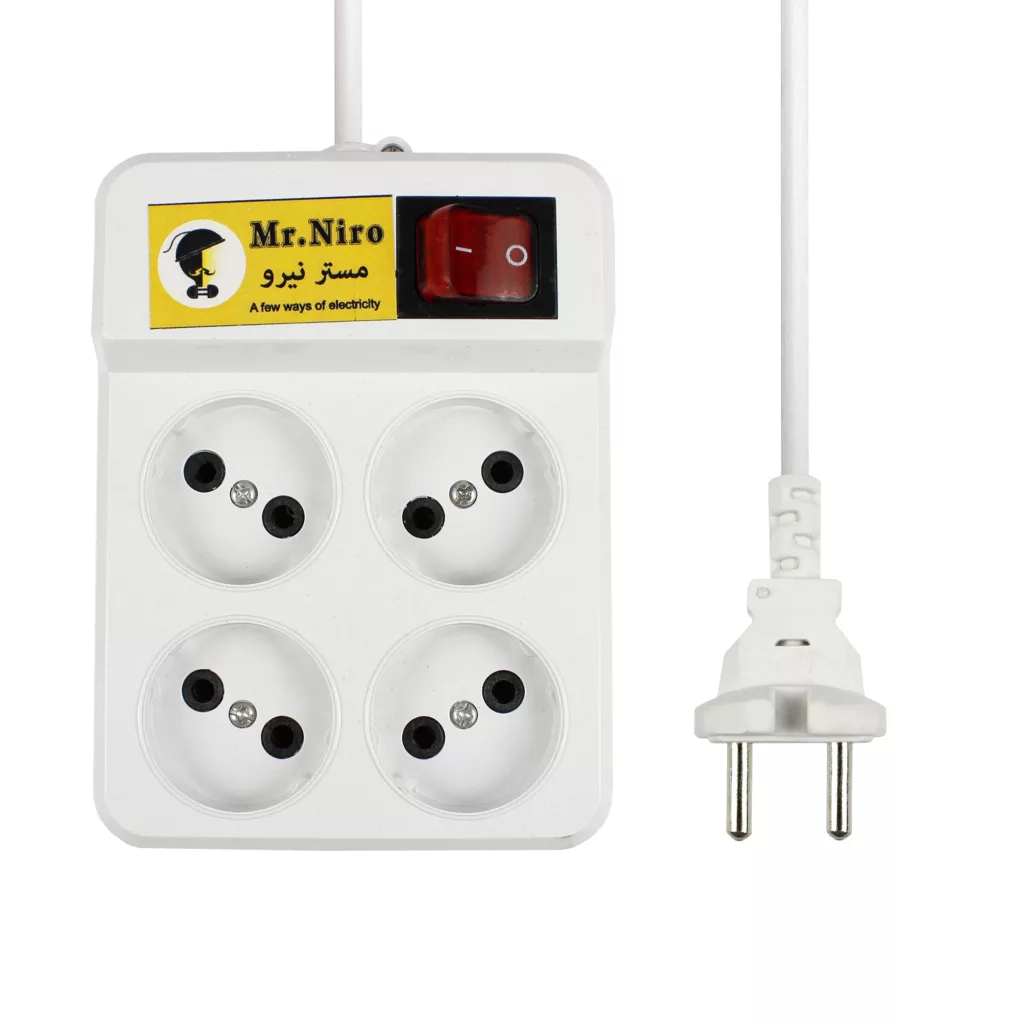 چند راهی برق مستر نیرو مدل چهار خانه کد 045