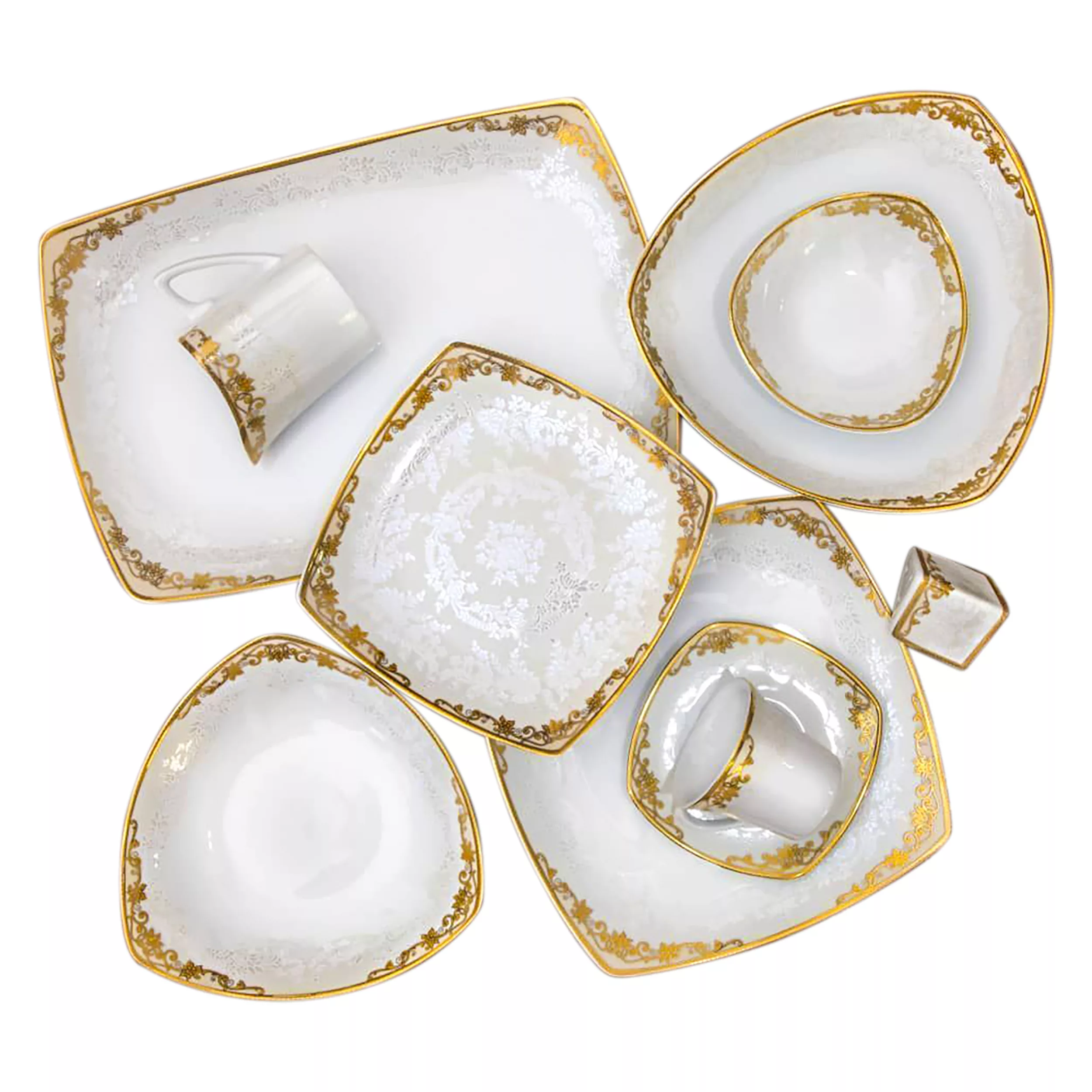 سرویس غذاخوری 105 پارچه چینی پردیس کاشان سری پاریس مدل هیرام 456 B