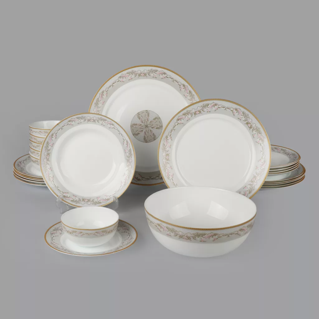 سرویس غذاخوری 26 پارچه 6 نفر گلدن اوپال مدل وینتج