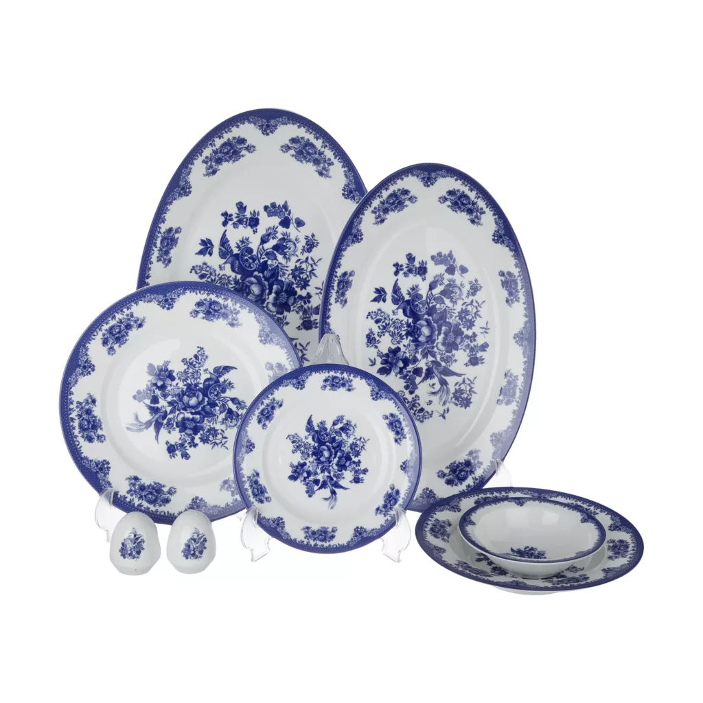 سرویس غذاخوری 28 پارچه چینی زرین ایران سری ایتالیا اف مدل فلورانس درجه سه