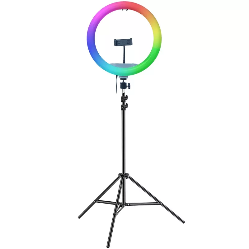 رینگ لایت مدل LJJ-33 RGB SK به همراه سه پایه نگهدارنده