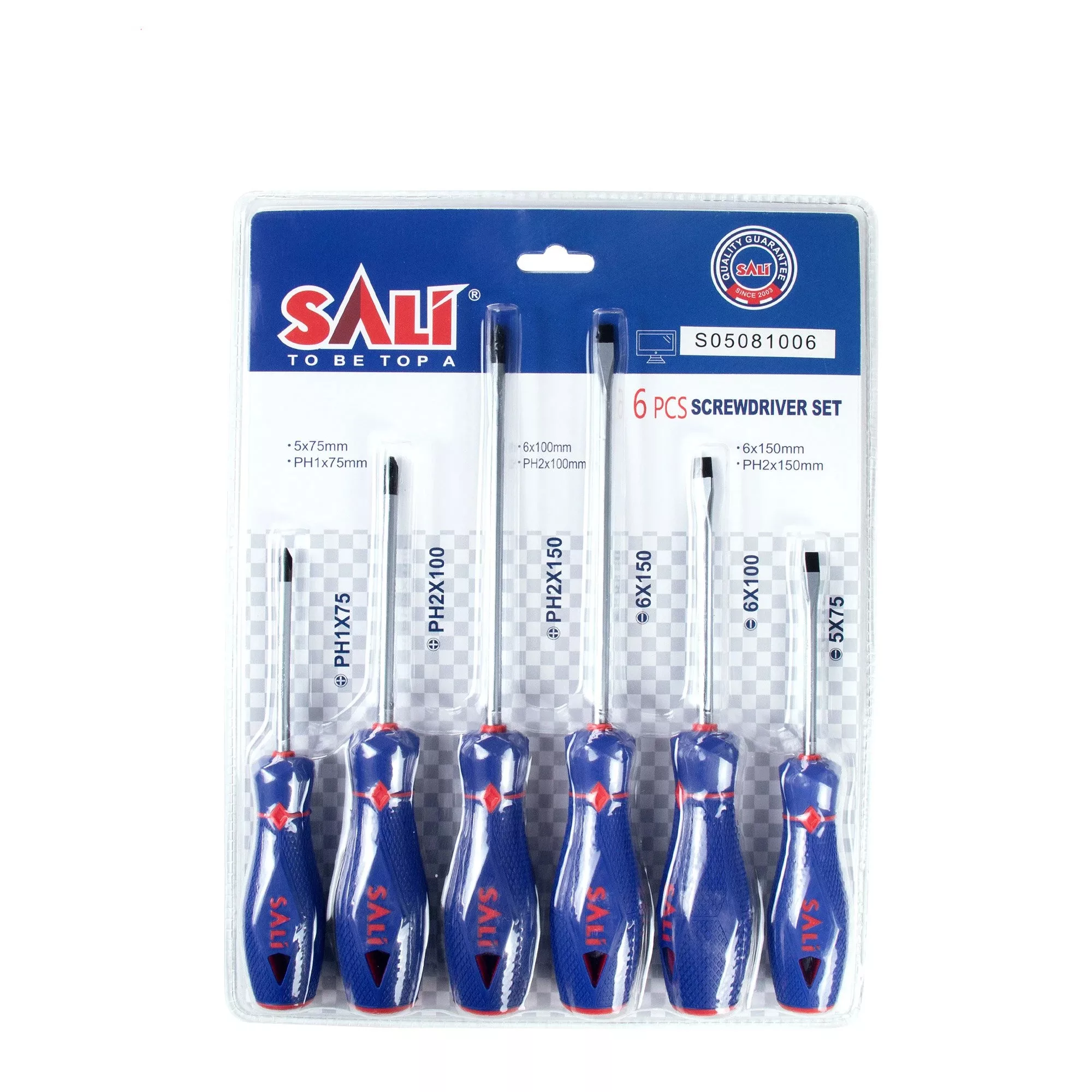 پیچ گوشتی دو سو و چهار سو سالی مدل S05081006 بسته 6 عددی