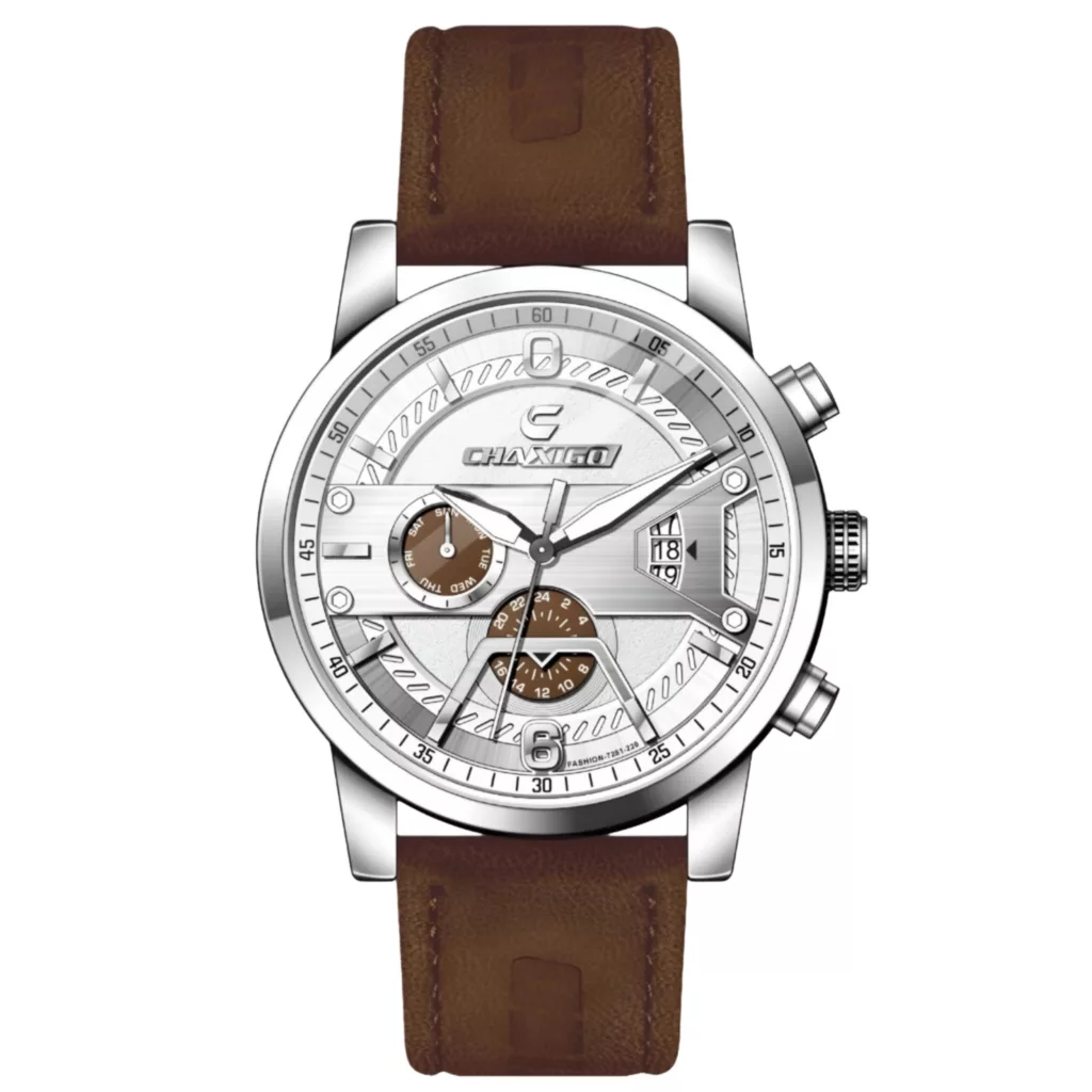 ساعت مچی عقربه‌ای کوارتز مردانه چاکسیگو مدل اسپرت کلاسیک تک موتوره بند چرم کد ۱