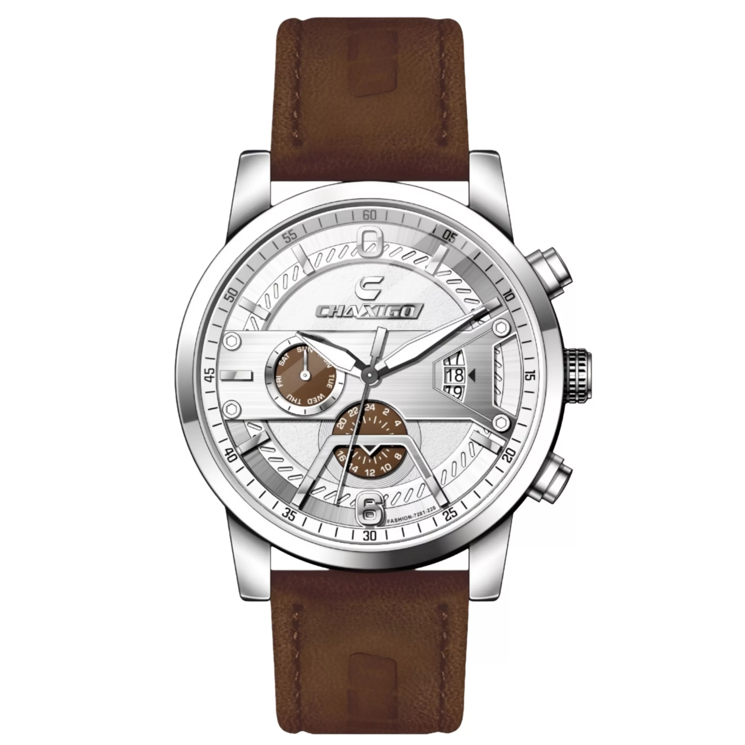 ساعت مچی عقربه‌ای کوارتز مردانه چاکسیگو مدل اسپرت کلاسیک تک موتوره بند چرم کد ۱