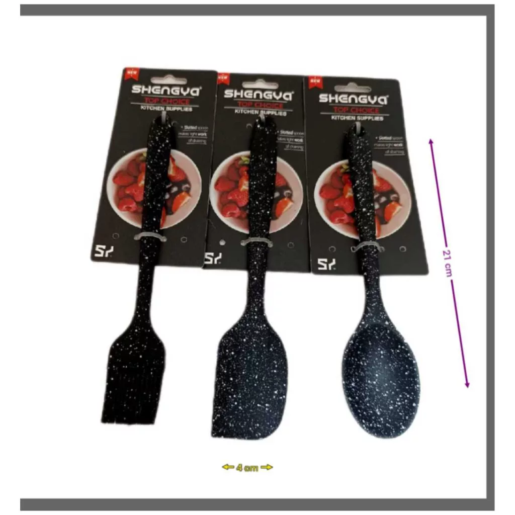 سرویس کفگیر 3 پارچه شنگیا مدل سیلیکونی کهکشانی طرح مینیاتوری