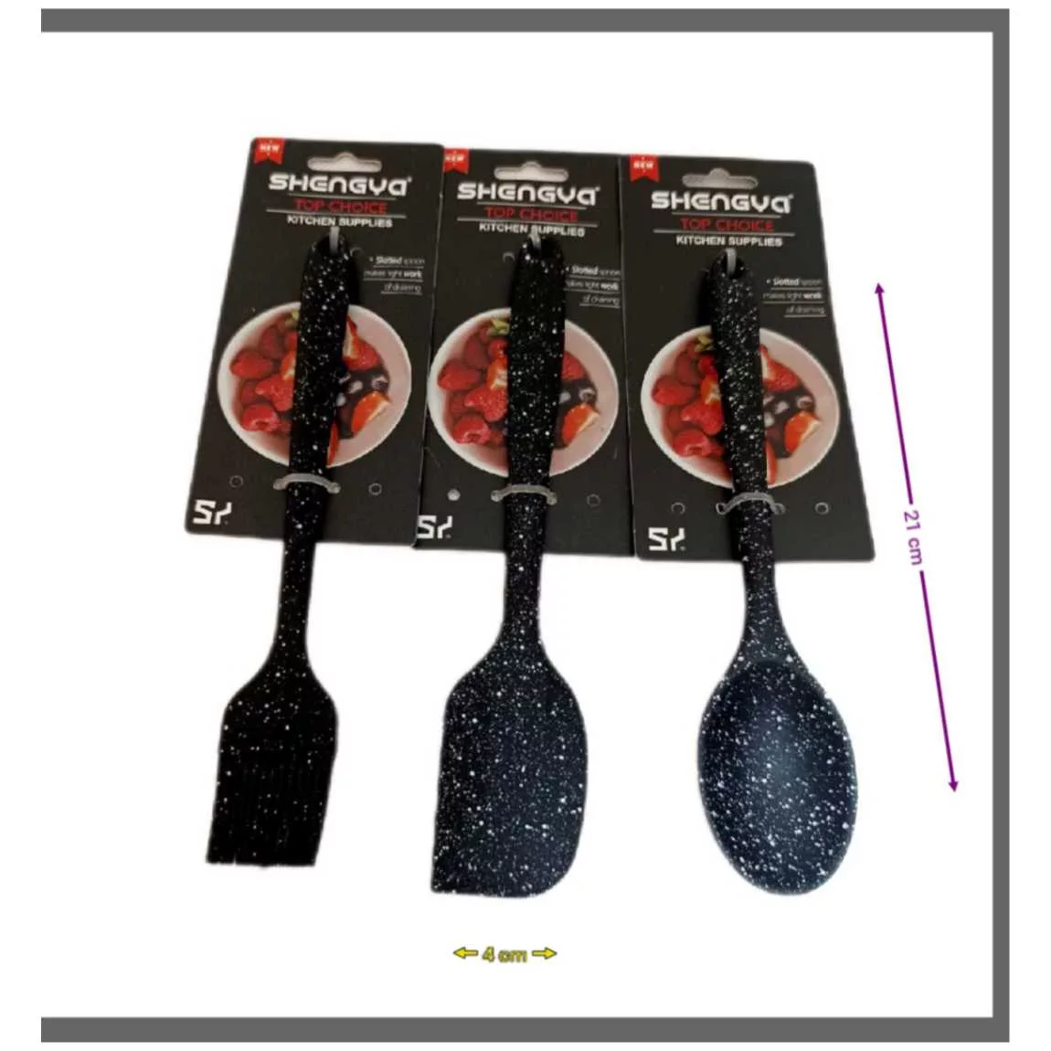 سرویس کفگیر 3 پارچه شنگیا مدل سیلیکونی کهکشانی طرح مینیاتوری