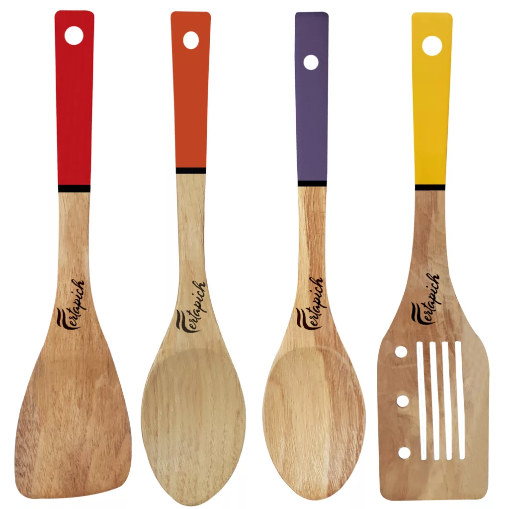 سرویس کفگیر و ملاقه 4 پارچه فرتاپیچ مدل چوبی کد 038