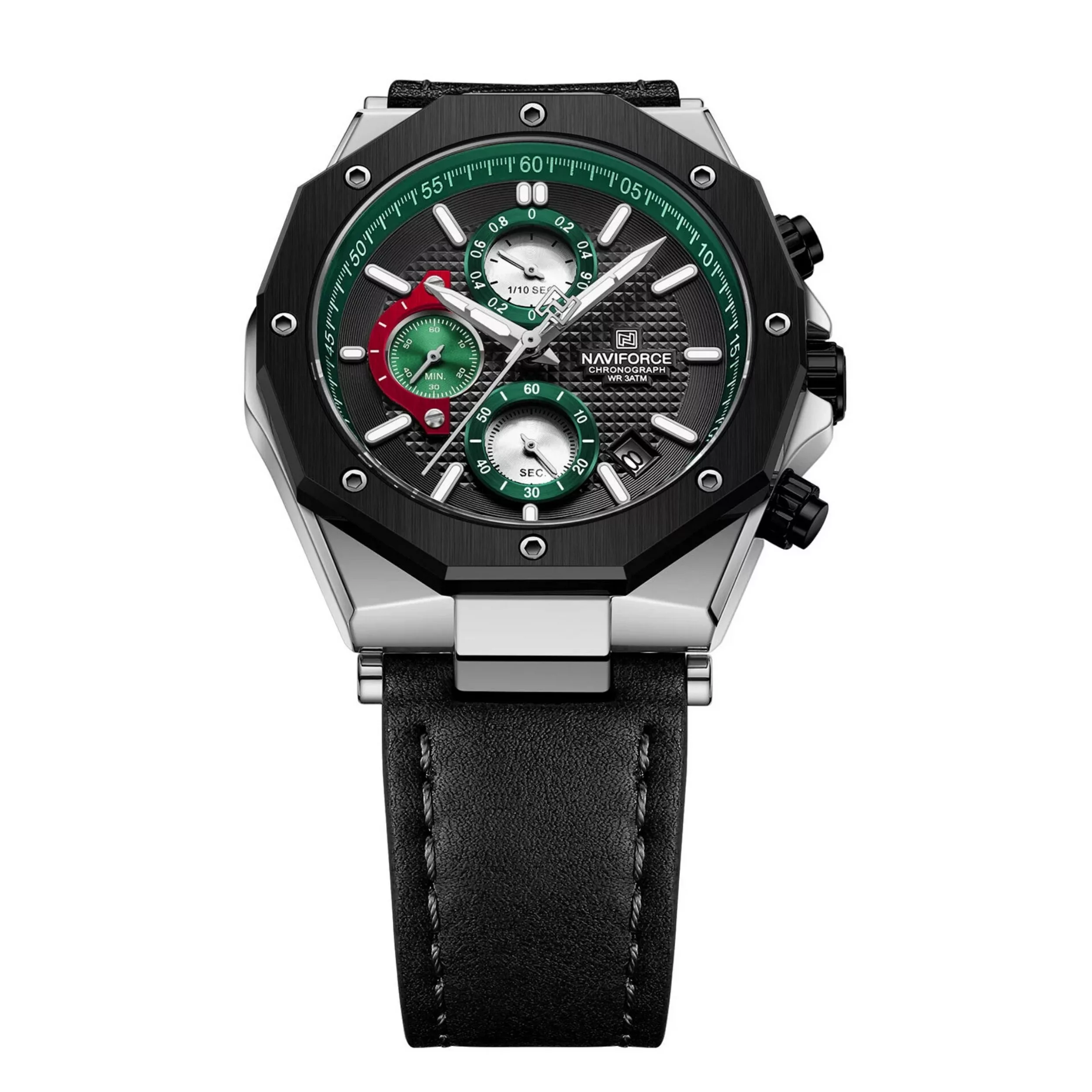 ساعت مچی عقربه‌ای کوارتز مردانه نیوی فورس مدل کرنوگراف تقویم دار کد NF8028-BG