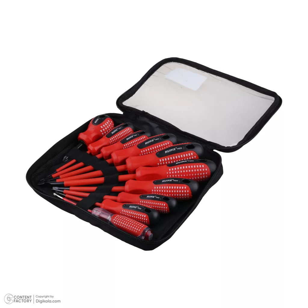 پیچ گوشتی عایق و فازمتر روکی مدل 7653 مجموعه 10 عددی