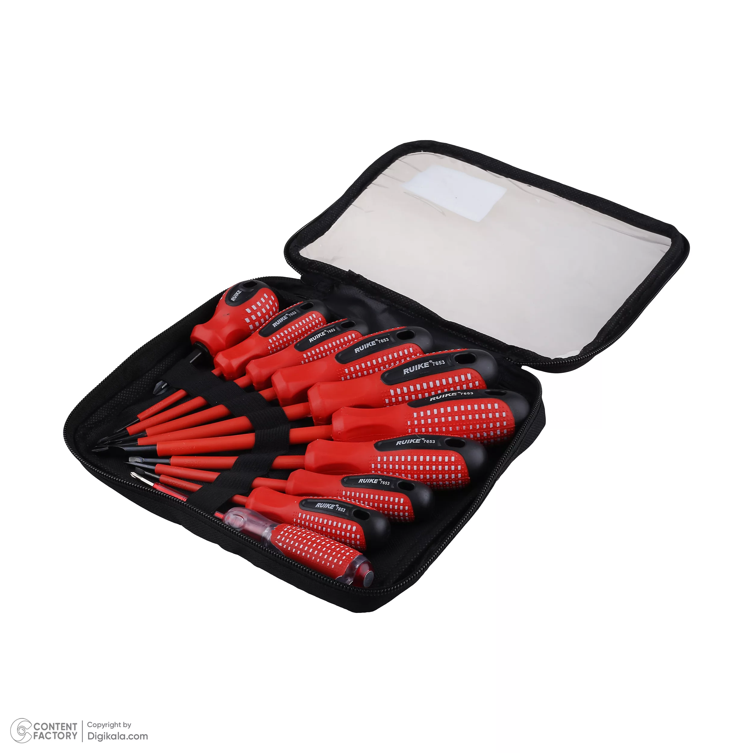 پیچ گوشتی عایق و فازمتر روکی مدل 7653 مجموعه 10 عددی