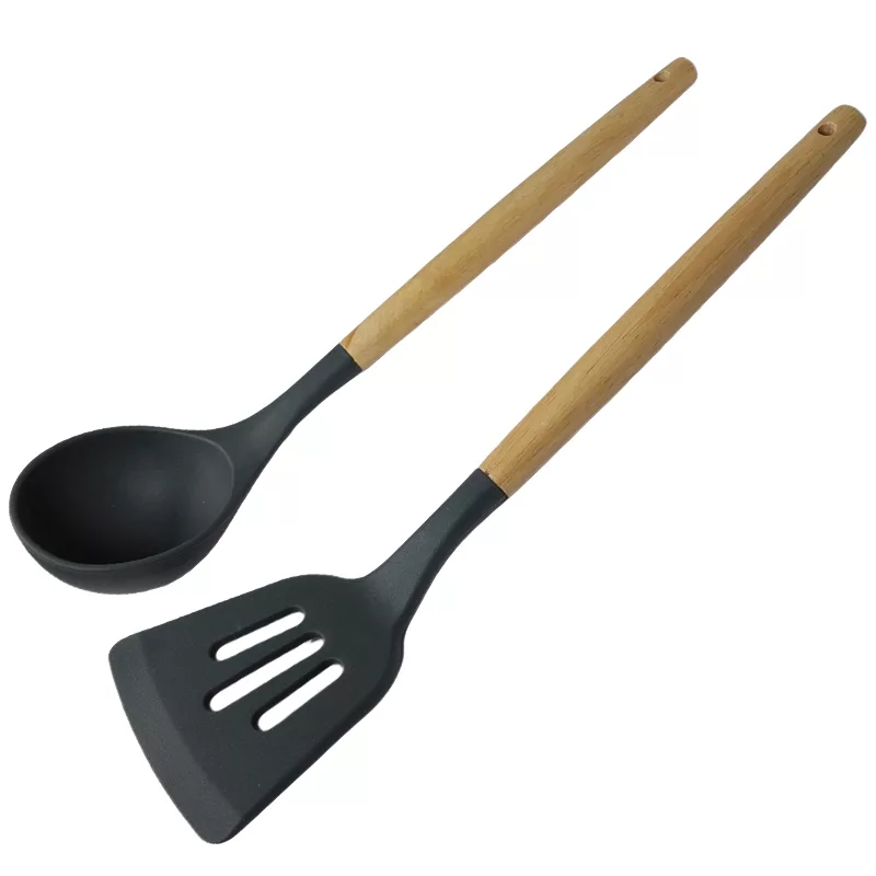 کفگیر و ملاقه 2 پارچه مدل سیلیکونی کد 39