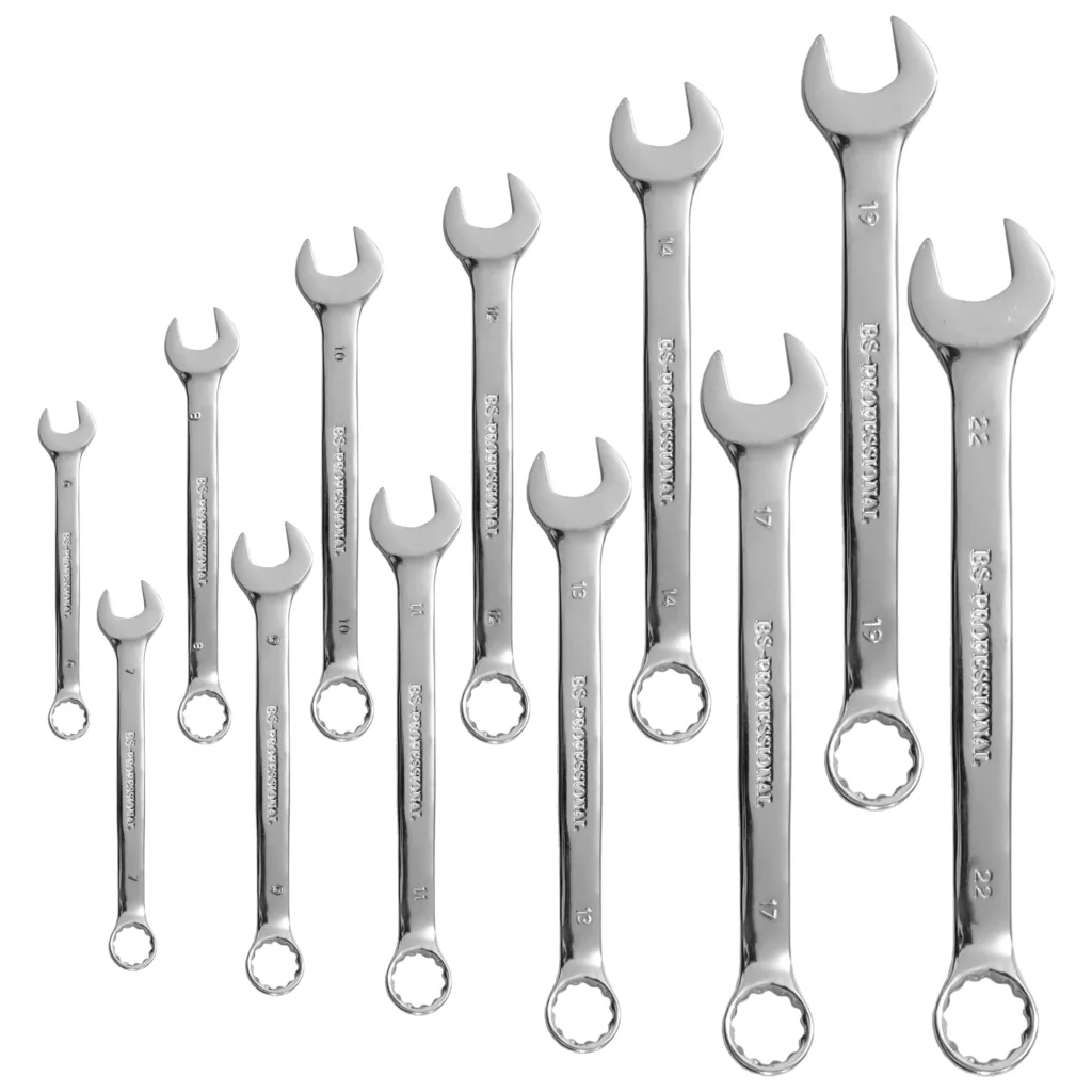 مجموعه 12 عددی آچار یک سر تخت یک سر رینگی بی اس مدل ABS-12