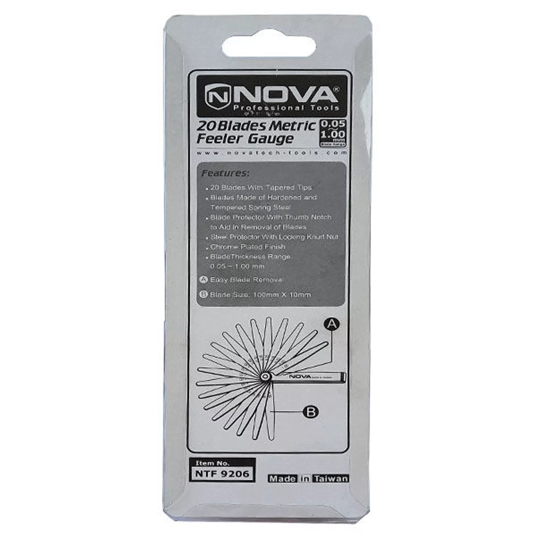 آچار فیلر نووا مدل NTF 9206 مجموعه 20 عددی