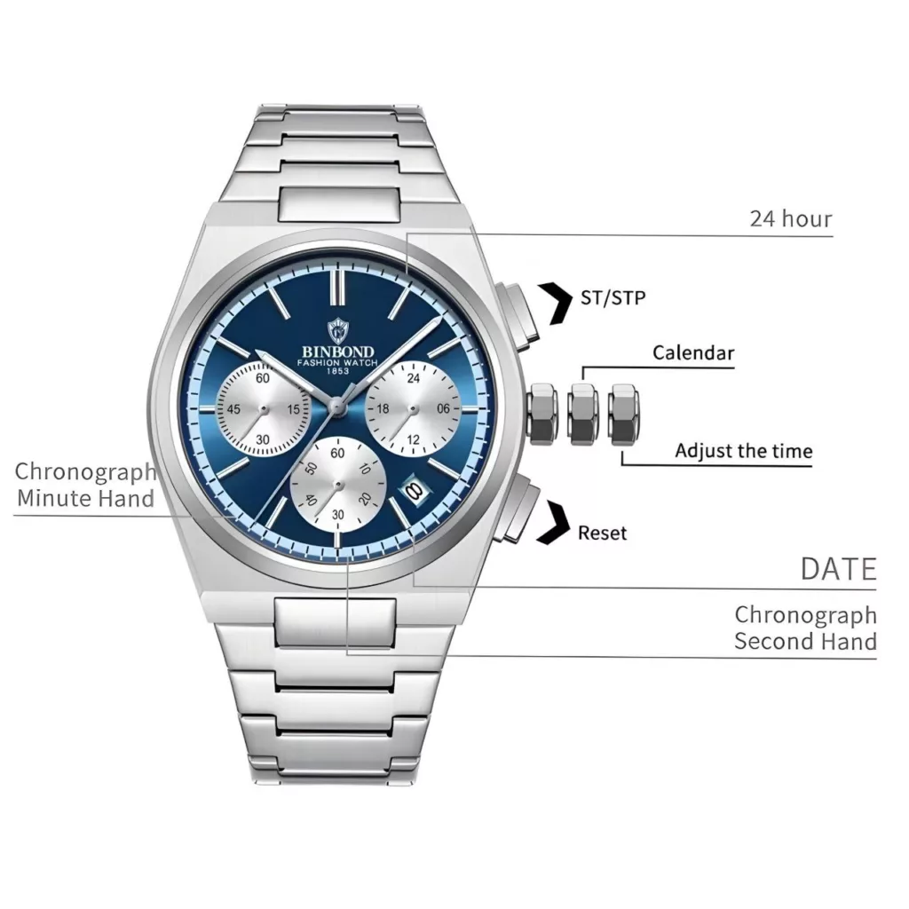 ساعت مچی عقربهای کوارتز مردانه بین باند مدل سه موتور فعال کورنوگراف 1853 کد G_n2