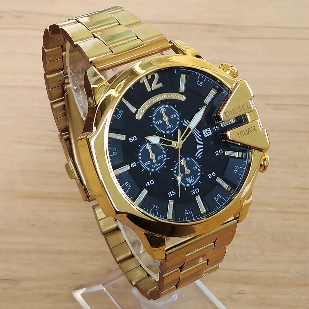 ساعت مچی عقربه‌ای کوارتز  مردانه مدل بندفلزی شاخدار کد 444