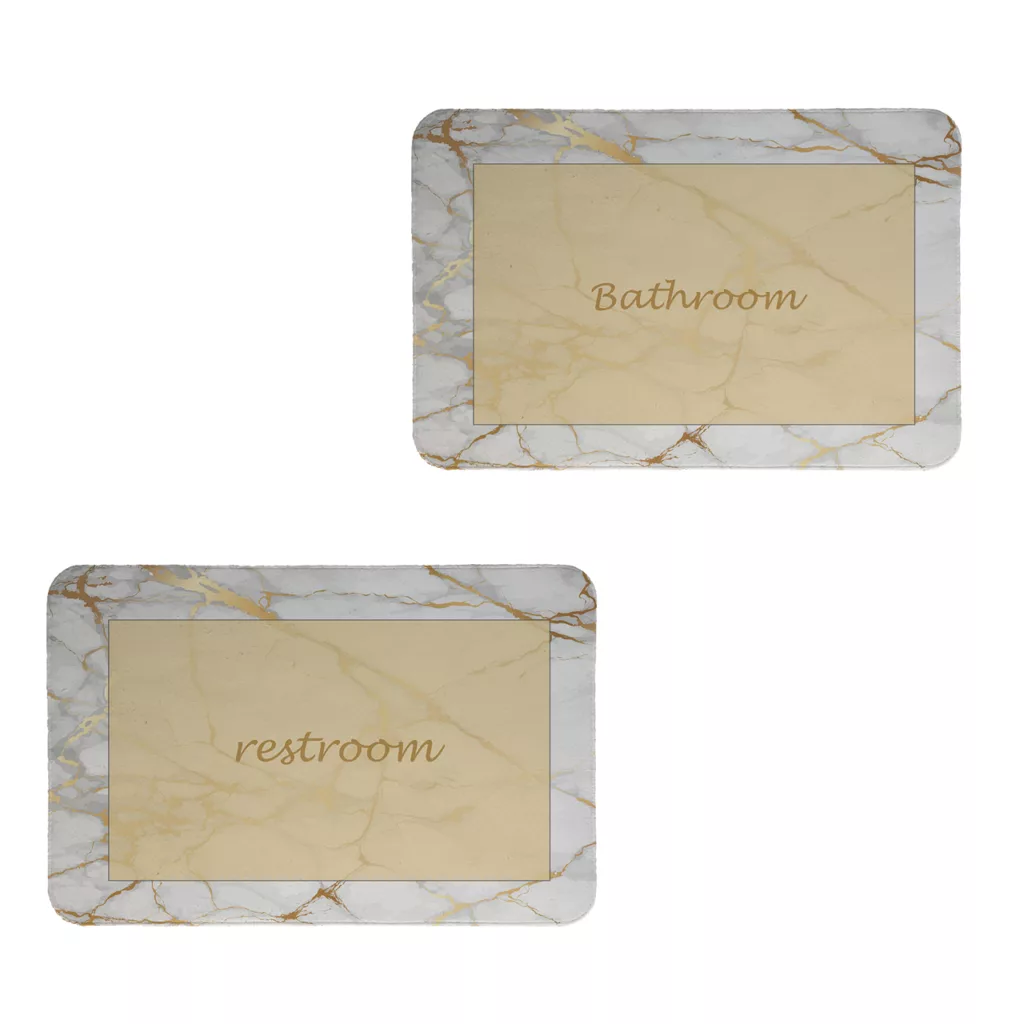 پادری مدل  Restroom & Bathroom کد 8719 سایز 60×40 سانتی متر مجموعه دو عددی