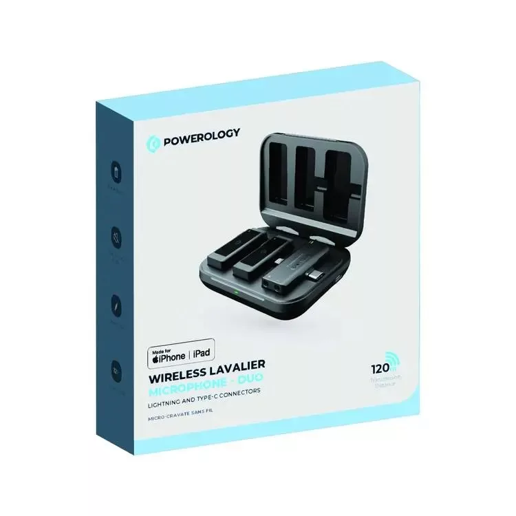 ست میکروفن بی سیم پاورولوجی مدل Lavalier -Duo -PWmic2