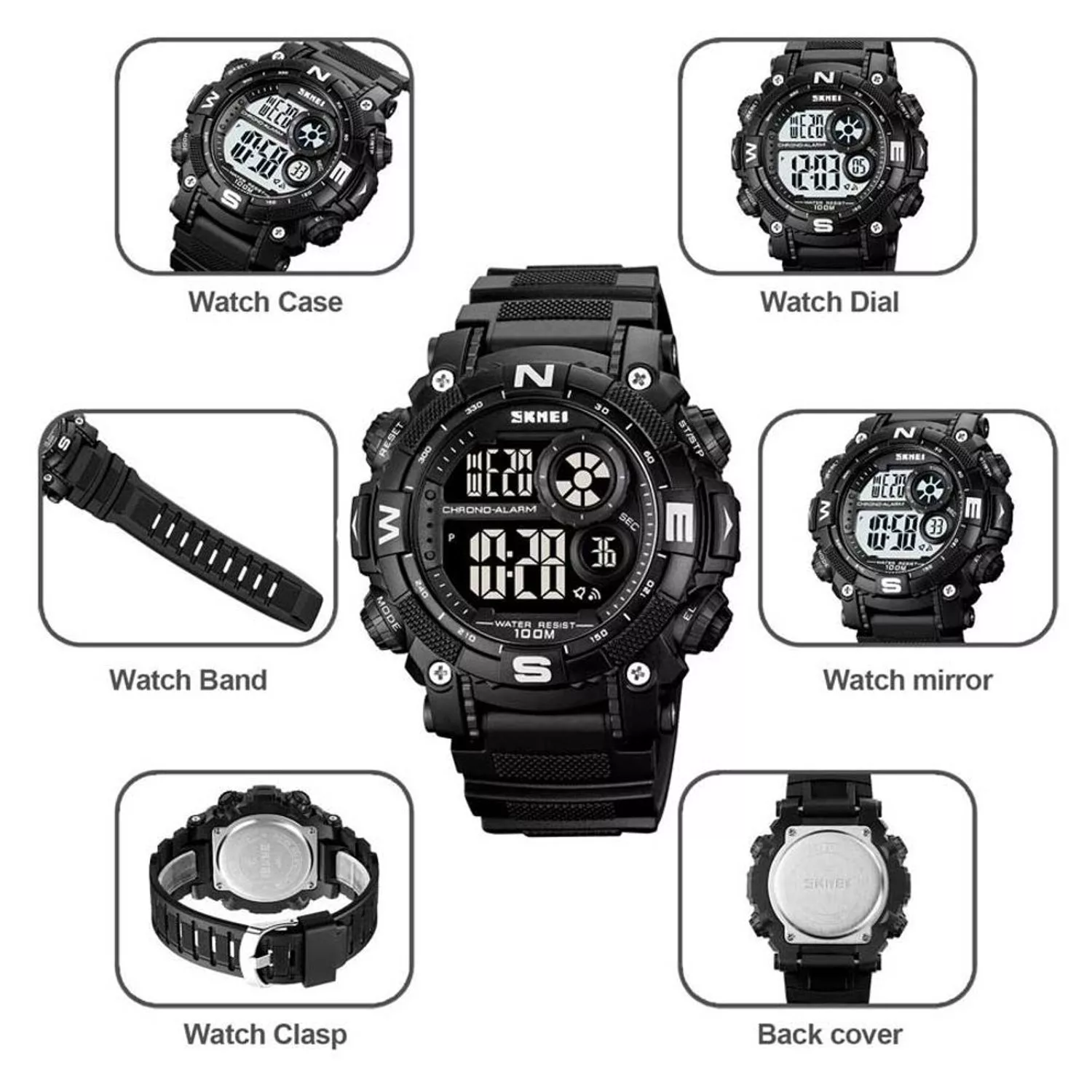 ساعت مچی دیجیتال مردانه اسکمی مدل 1887 BKWT