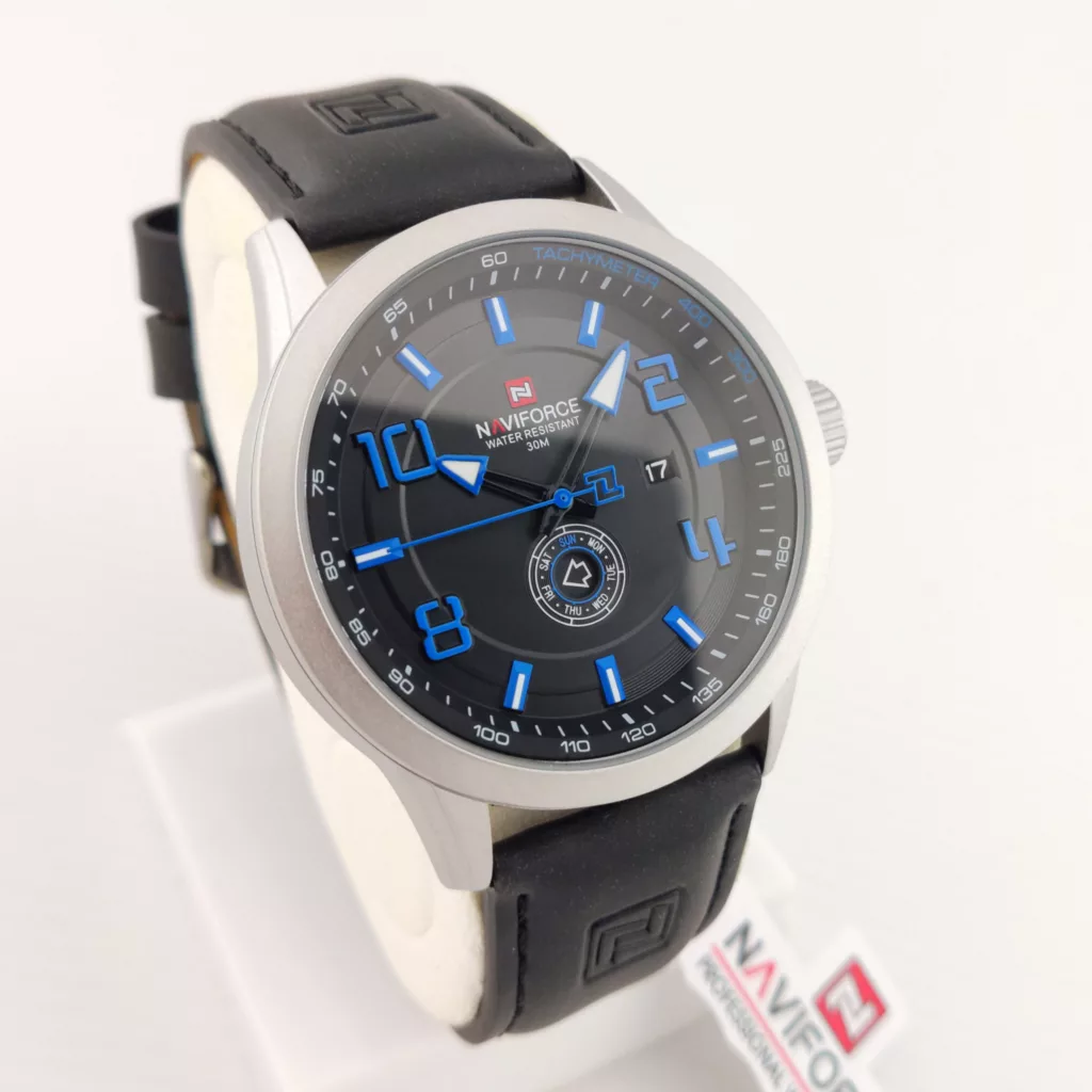 ساعت مچی عقربه‌ای مردانه نیوی فورس مدل دو تقویم NF 9229SB