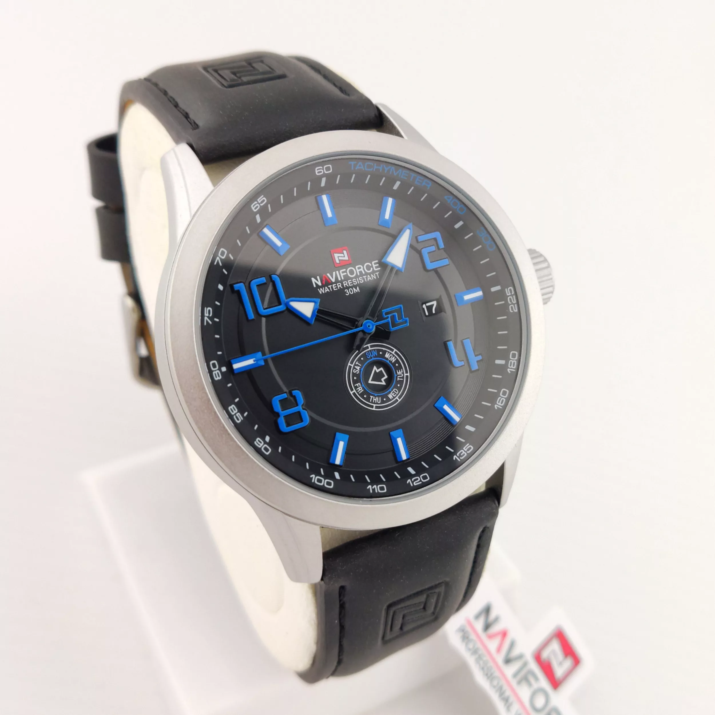 ساعت مچی عقربه‌ای مردانه نیوی فورس مدل دو تقویم NF 9229SB