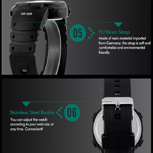 ساعت مچی دیجیتال اسکمی مدل قطب نما دار کد SKM-1231BK