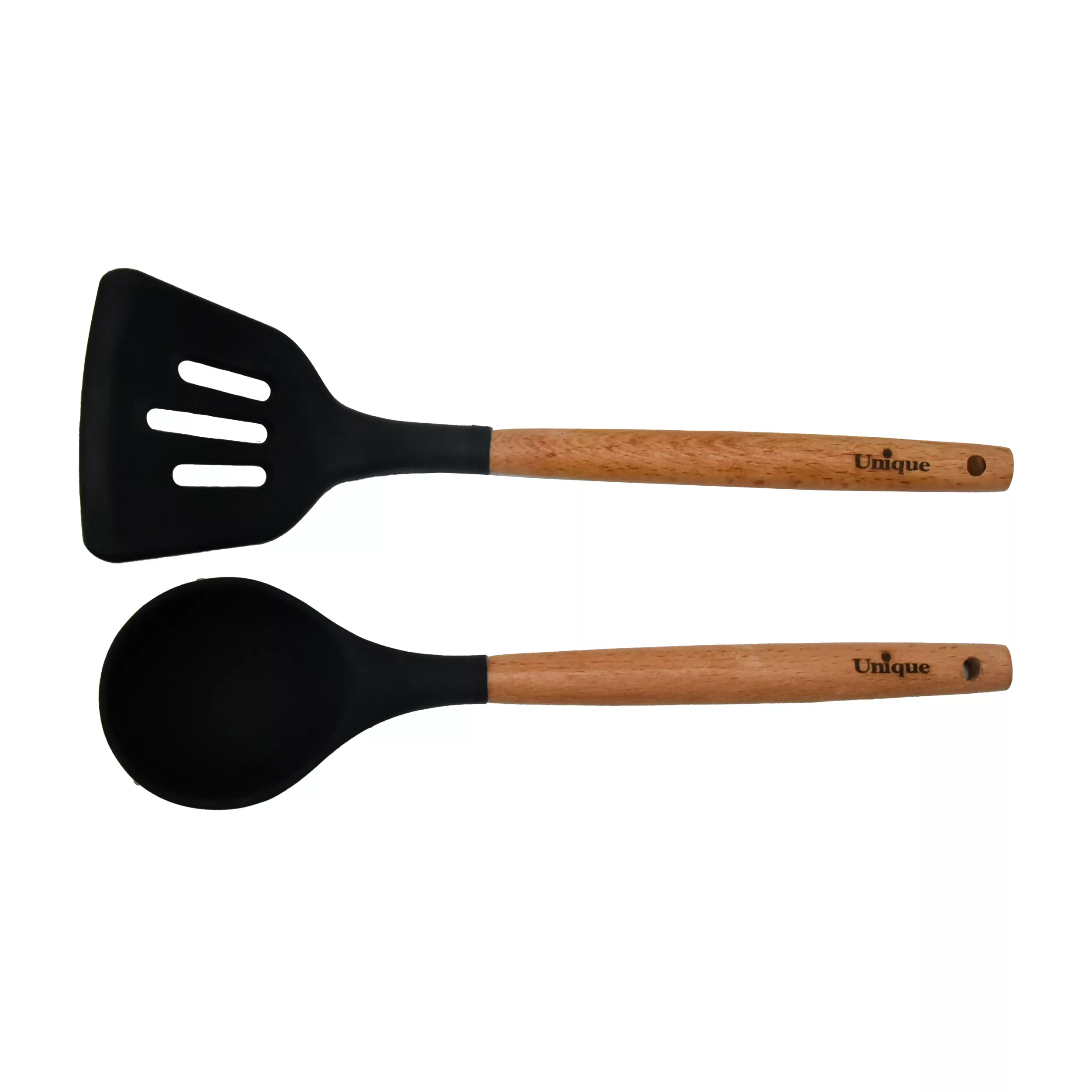 سرویس کفگیر و ملاقه 10 پارچه یونیک مدل دسته چوب M کد 1175