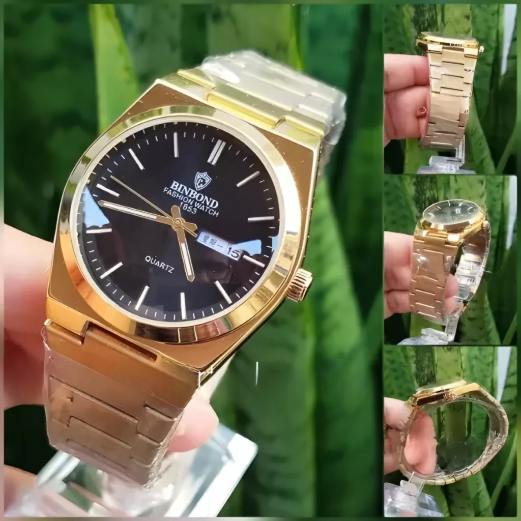 ساعت مچی عقربه‌ای کوارتز مردانه بین باند مدل کلاسیک دی دیت بند استیل قفل مخفی کد ۳