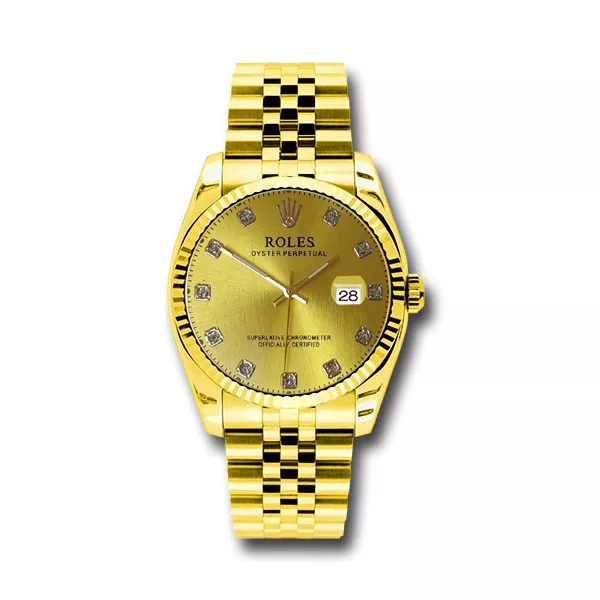 ساعت مچی عقربه‌ای مردانه مدل رولس کد FUIIGOLD-NGIN