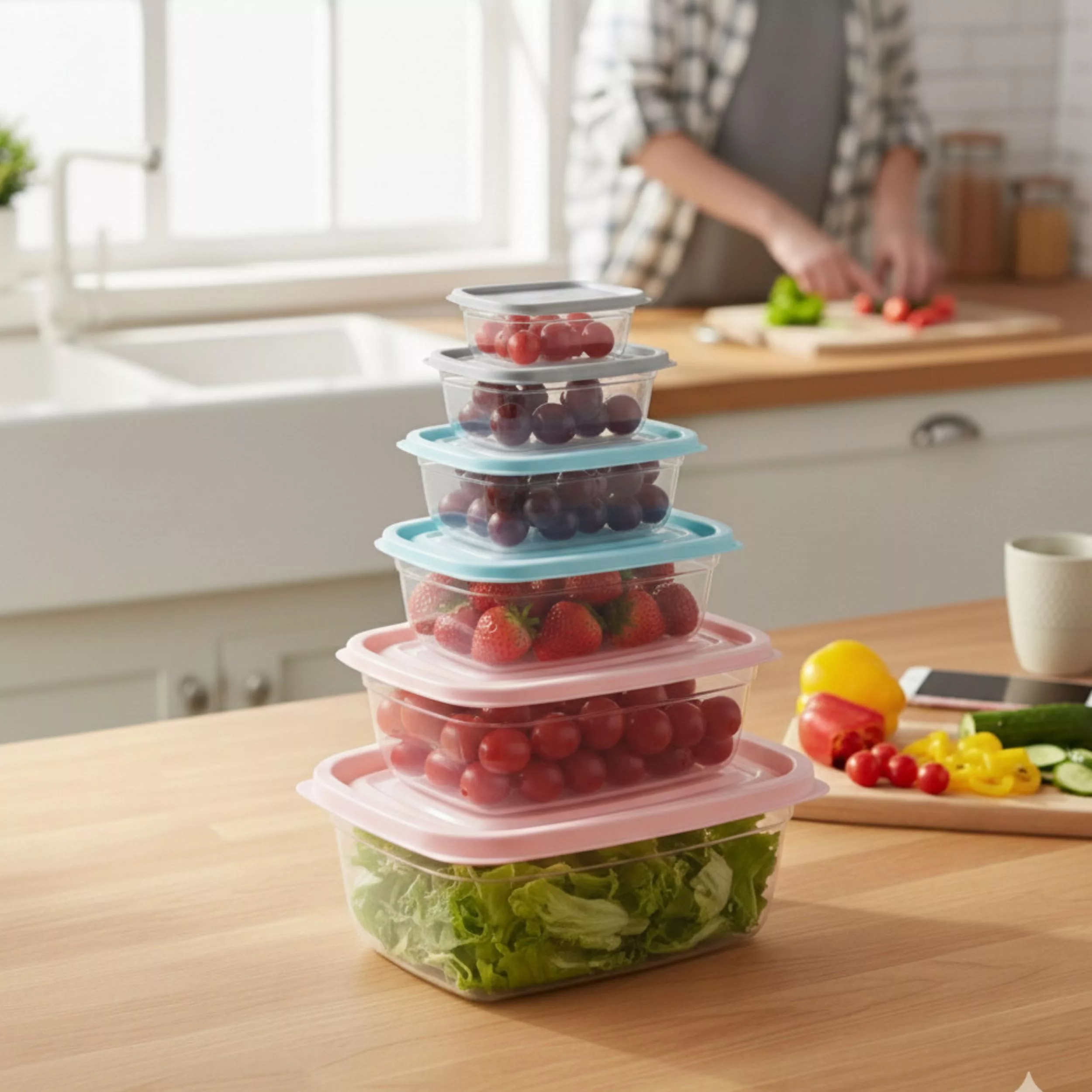 ظرف نگهدارنده نورینو مدل آسو کد 004 مجموعه 6 عددی