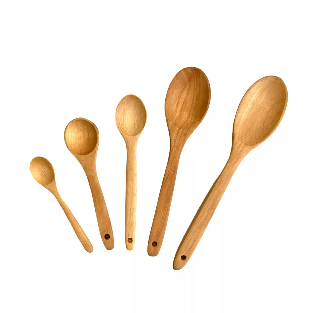 سرویس قاشق چوبی 5 پارچه مدل توسکا