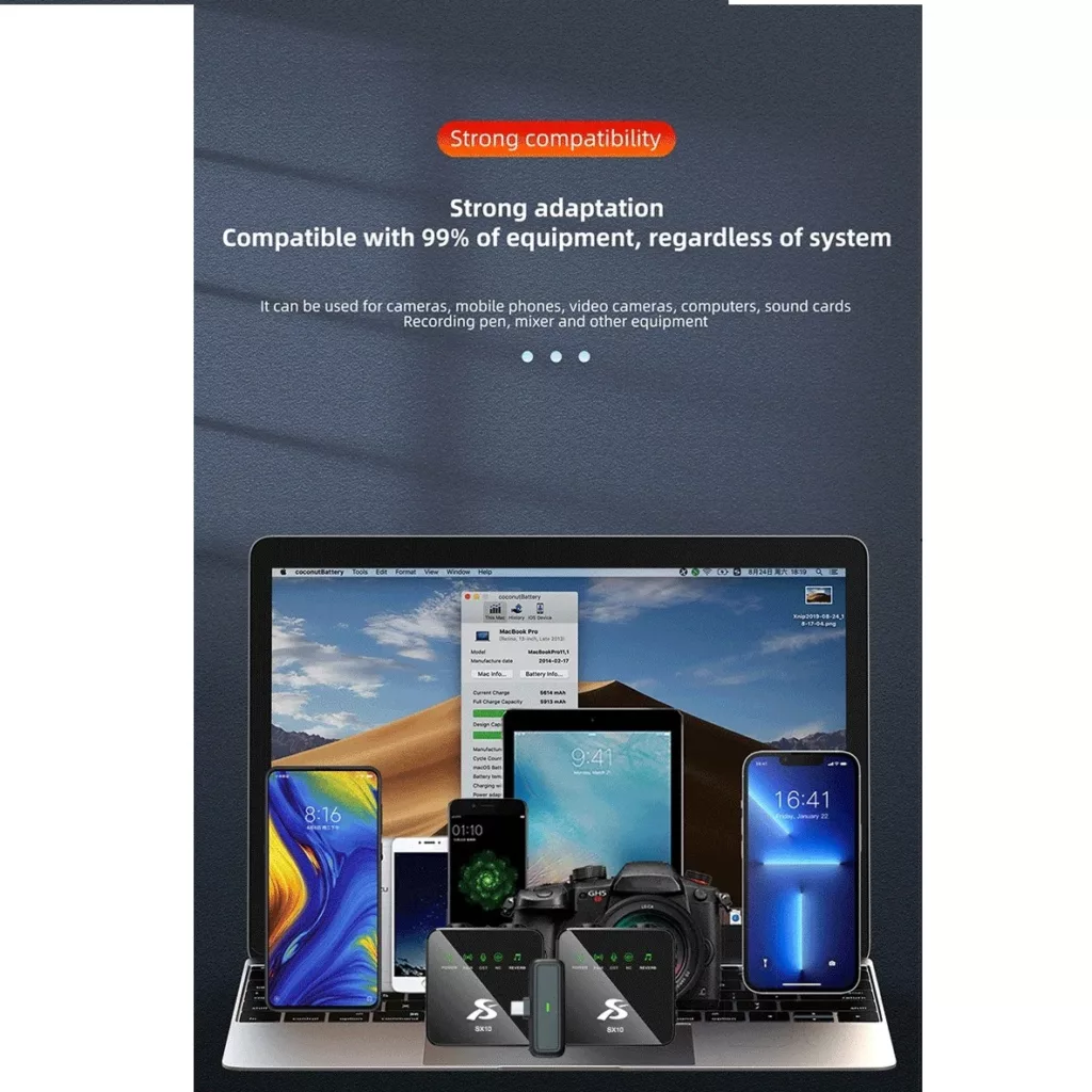 ست میکروفن بی سیم مدل SX10 با درگاه اتصال Type-c