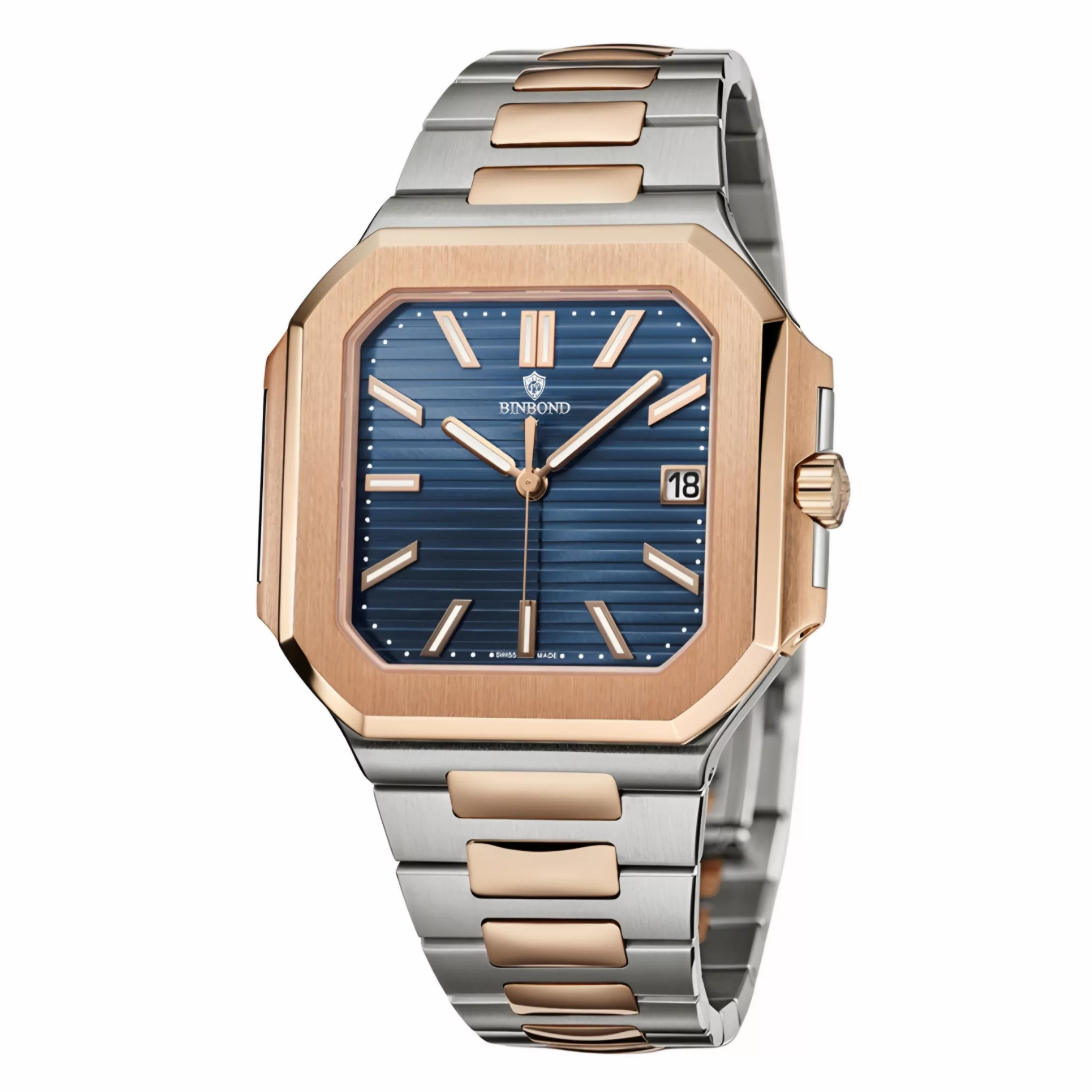 ساعت مچی عقربه‌ای کوارتز مردانه بین باند مدل اسپرت بند استیل قفل مخفی کد B7