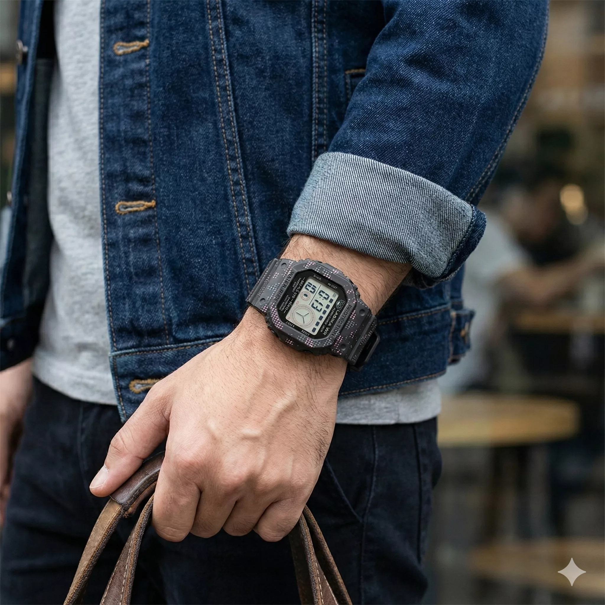 ساعت مچی دیجیتال لاسیکا مدل اسپرت تک زمانه کرنوگراف بند پیو کد L8