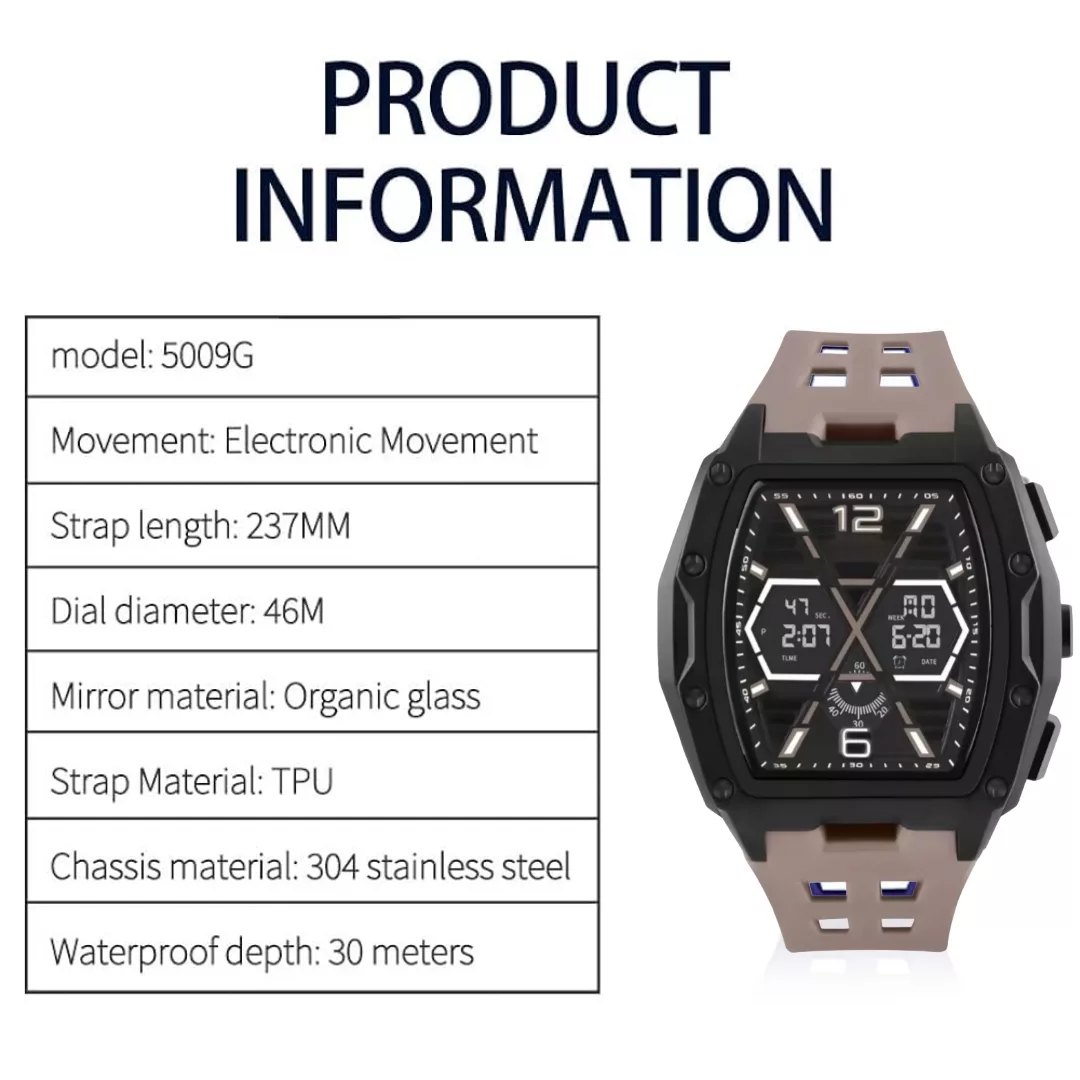 ساعت مچی دیجیتال مدل تک زمانه بند پیو کرنوگراف آب استخری کد ۱.۴