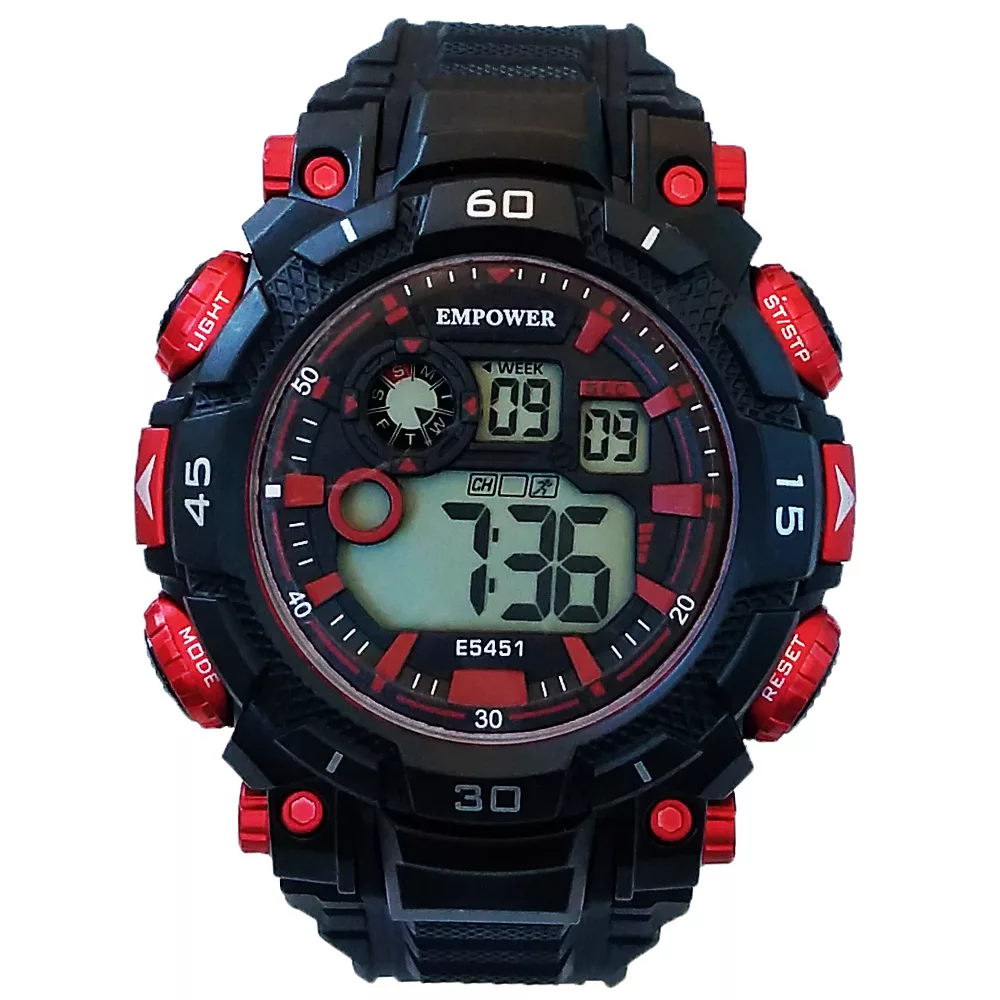 ساعت مچی دیجیتال مردانه مدل استخری اسپرت ضدآب چراغدار SPORT خطیE54M51