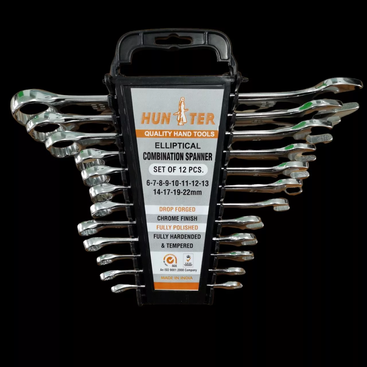 آچار یکسر تخت یکسر رینگی هانتر مدل A1 مجموعه 12 عددی