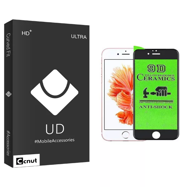 محافظ صفحه نمایش 9D کوکونات مدل UD Black مناسب برای گوشی موبایل اپل iphone 6 / 6s
