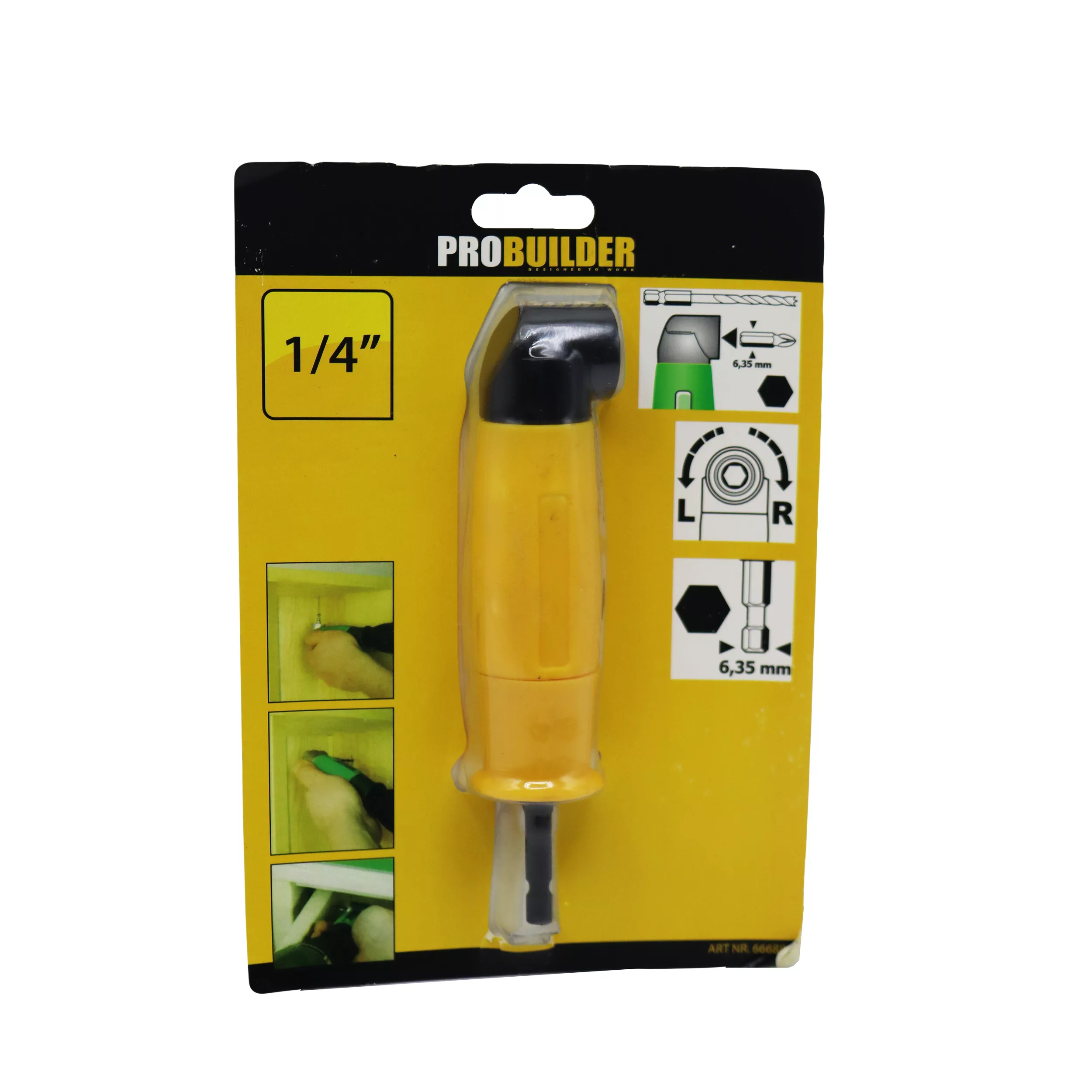 رابط چپقی 90 درجه دریل و پیچ گوشتی پروبویلدر کد YP-1/4-15CM