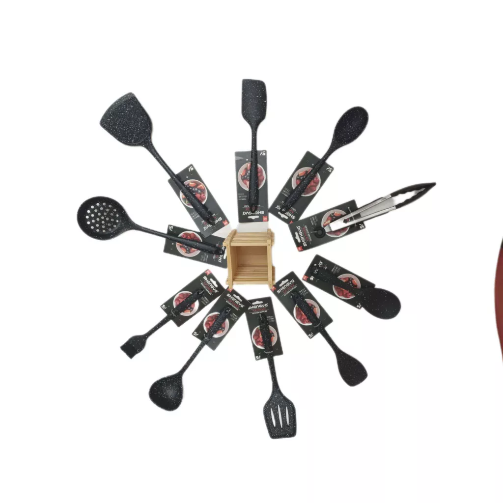 سرویس کفگیر و ملاقه 10پارچه شنگیا مدل سیلیکونی کد NEW 10-1