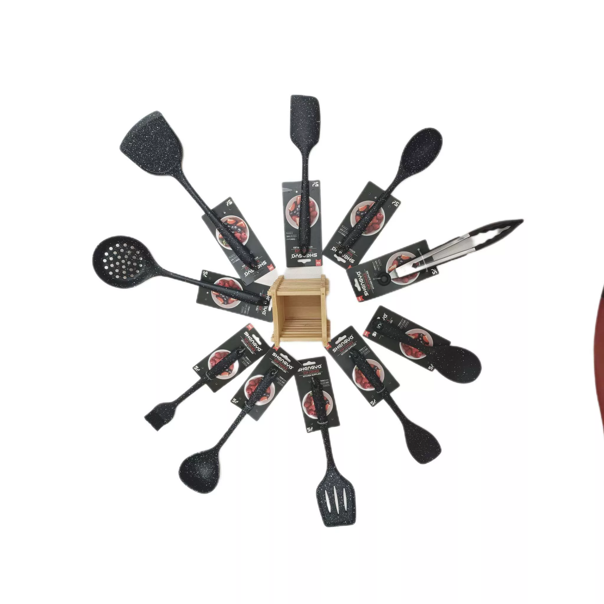 سرویس کفگیر و ملاقه 10پارچه شنگیا مدل سیلیکونی کد NEW 10-1