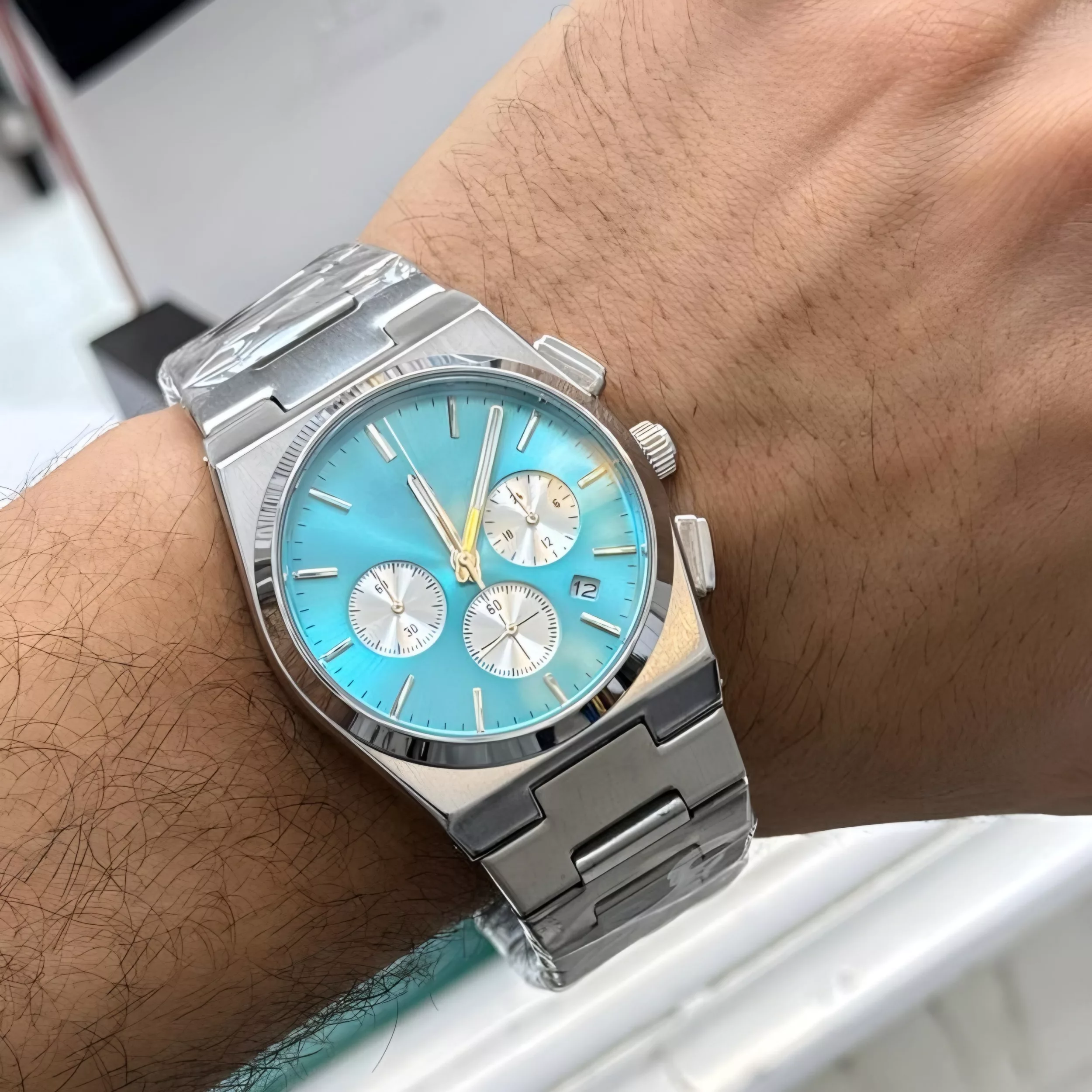 ساعت مچی عقربه‌ای کوارتز مردانه مدل سه موتور فعال کرنوگراف بند استیل کد 1